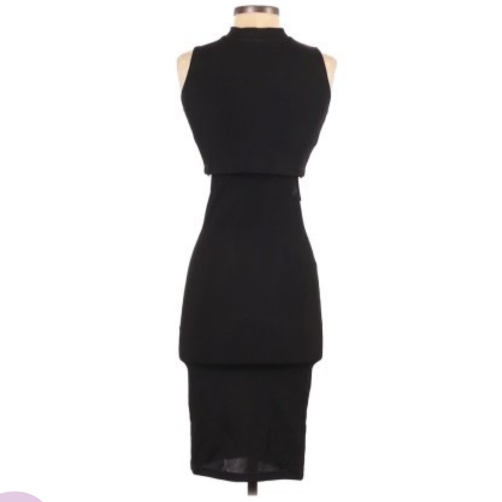 TOPSHOP midi black dress with cutouts